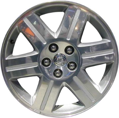 Chrysler 300 AWD 2005-2006 silver polished 18x7.5 aluminum wheels or rims. Hollander part number ALY2263, OEM part number Not Yet Known.