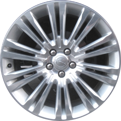 Chrysler 300 RWD 2011-2014 silver polished 20x8 aluminum wheels or rims. Hollander part number ALY2420U91.LS05, OEM part number Not Yet Known.