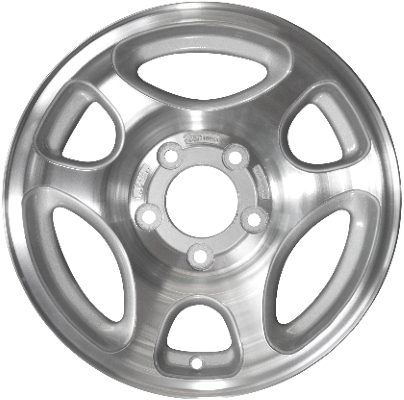 Ford F-150 1997-1998 silver machined 16x7 aluminum wheels or rims. Hollander part number ALY3192, OEM part number F65Z1007DA.