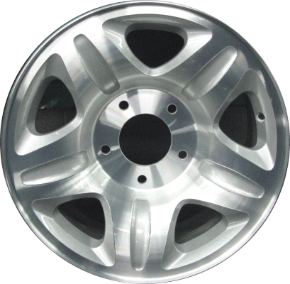 Ford Expedition 1997-1999 silver machined 16x7 aluminum wheels or rims. Hollander part number ALY3255A15.PS02, OEM part number F75Z1007AA, F85Z1007VA.