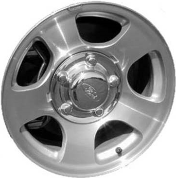 Ford Expedition 1999-2002, F-150 1999-2004 silver machined 16x7 aluminum wheels or rims. Hollander part number 3400, OEM part number YL3Z1007AA.