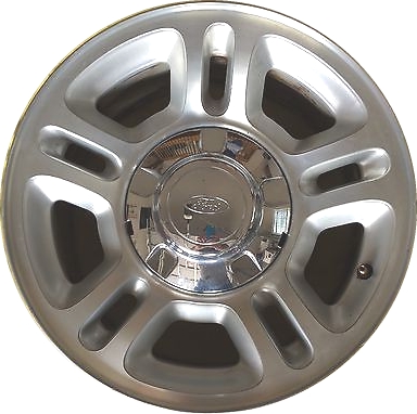Ford Expedition 1999-2002 silver machined 16x7 aluminum wheels or rims. Hollander part number ALY3395, OEM part number YL1Z1007AA.