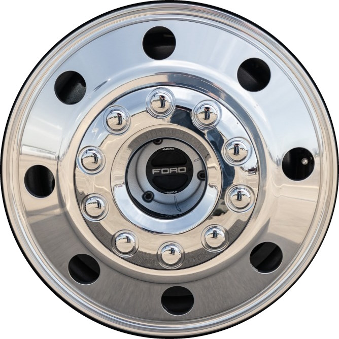 Ford F-450 2005-2024, F-550 2005-2024 polished 19.5x6 aluminum wheels or rims. Hollander part number 99365/190060, OEM part number 5C3Z1007JA.
