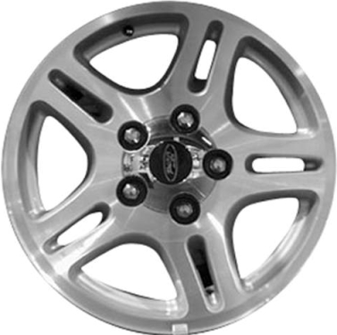 Ford Expedition 2000-2002, F-150 2000-2004 Lincoln Navigator 2000-2002 silver machined 17x7.5 aluminum wheels or rims. Hollander part number 3467U10, OEM part number 1L3Z1007AB, 3L3Z1007AB.