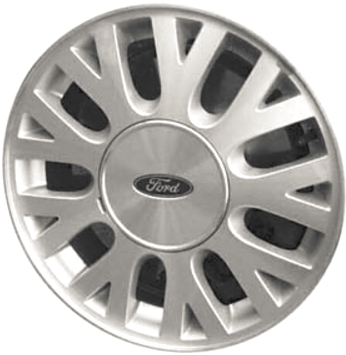 Ford Crown Victoria 2003-2011 silver machined 16x7 aluminum wheels or rims. Hollander part number ALY3497U20.PS01, OEM part number 3W7Z1007AA.