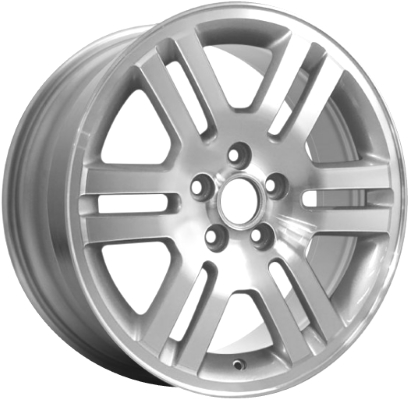 Ford Explorer 2007-2008 silver machined 18x7.5 aluminum wheels or rims. Hollander part number ALY3625A10.PS02, OEM part number 7L2Z1007F.