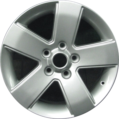 Ford Fusion 2006-2009 powder coat silver 16x6.5 aluminum wheels or rims. Hollander part number ALY3627, OEM part number 6E5Z1007AA.