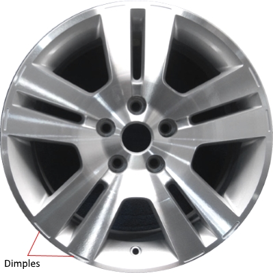 Ford Fusion 2006-2009 silver machined 17x7.5 aluminum wheels or rims. Hollander part number ALY3791, OEM part number 7E5Z1007D.