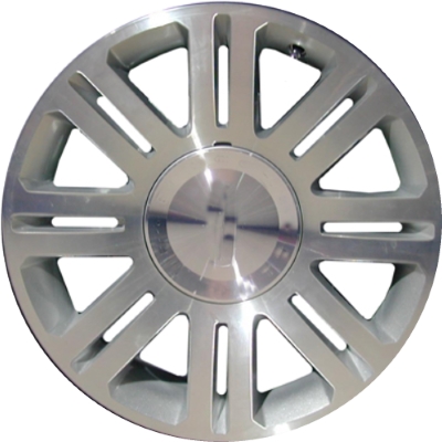 Lincoln Zephyr 2006 silver machined 17x7.5 aluminum wheels or rims. Hollander part number ALY3640, OEM part number 6H6Z1007AA.