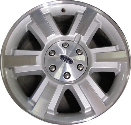 Ford F-150 2006-2010 silver machined 20x8.5 aluminum wheels or rims. Hollander part number ALY3646, OEM part number 6L3Z1007M.