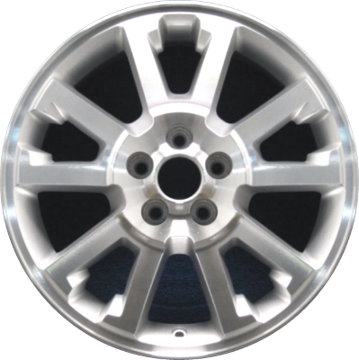 Ford Explorer 2007-2010 silver machined 18x7.5 aluminum wheels or rims. Hollander part number ALY3653HH, OEM part number 7A2Z1007A.