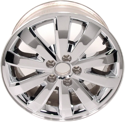 Ford Edge 2007-2010 chrome clad 18x7.5 aluminum wheels or rims. Hollander part number ALY3673, OEM part number 7T431007DB, 7T431007DC, 8T431007CA.