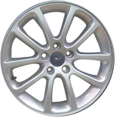Ford Edge 2007-2010 powder coat silver 18x7.5 aluminum wheels or rims. Hollander part number ALY3674U20.PS02, OEM part number 7T4Z1007E, 8T4Z1007J.