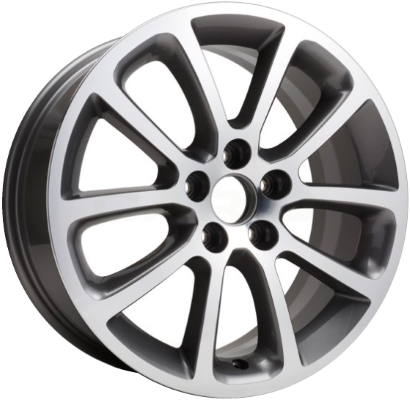 Ford Fusion 2008-2010 grey machined 18x7.5 aluminum wheels or rims. Hollander part number ALY3705U30.LC16, OEM part number 8E5Z1007A.