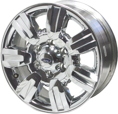 Ford F-150 2009-2012 chrome clad 18x7.5 aluminum wheels or rims. Hollander part number ALY3785, OEM part number 9L3Z1007N.