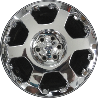 Ford F-150 2009-2013 chrome clad 20x8.5 aluminum wheels or rims. Hollander part number ALY3786, OEM part number 9L3Z1007M, AL3Z1007L.