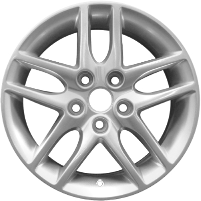 Ford Fusion 2010-2012, Mercury Milan 2010-2011 powder coat silver 16x6.5 aluminum wheels or rims. Hollander part number 3798U20, OEM part number 9E5Z1007E.