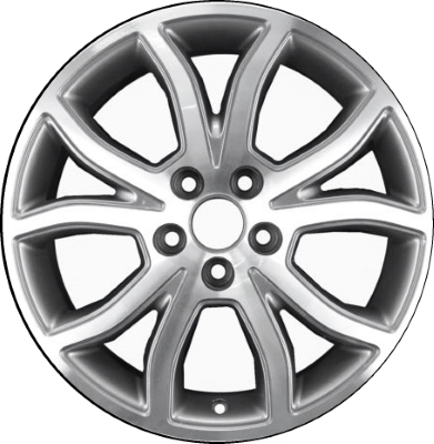 Ford Fusion 2010-2012 grey machined 18x7.5 aluminum wheels or rims. Hollander part number ALY3801, OEM part number AE5Z1007C.