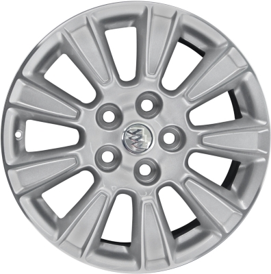 Buick LaCrosse 2012-2013, Regal 2012-2013, Malibu 2013 silver machined 17x7 aluminum wheels or rims. Hollander part number 4106U10, OEM part number 9597398.