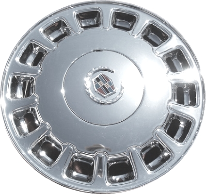 Cadillac Concours 1996-1999, DeVille 1996-1999 chrome 16x7 aluminum wheels or rims. Hollander part number 4524, OEM part number .