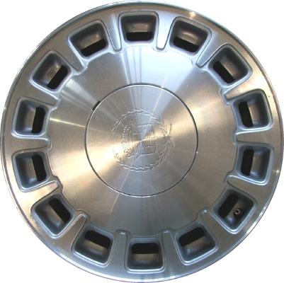 Cadillac Concours 1996-1999, DeVille 1996-1999 silver machined 16x7 aluminum wheels or rims. Hollander part number 4525, OEM part number .