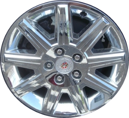 Cadillac DTS 2009-2011 chrome clad 17x7 aluminum wheels or rims. Hollander part number ALY4651, OEM part number 9597243.