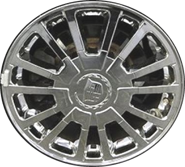 Cadillac Deville 2003-2005 chrome 16x7 aluminum wheels or rims. Hollander part number ALY4573, OEM part number 9594392.