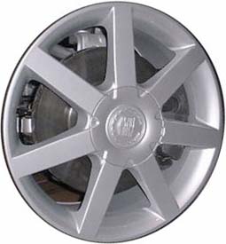 Cadillac XLR 2004 powder coat silver 18x8 aluminum wheels or rims. Hollander part number ALY4576U20, OEM part number 9595572.