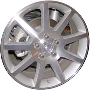 Cadillac DTS 2006-2007 silver machined 18x7.5 aluminum wheels or rims. Hollander part number ALY4604U10.PS13, OEM part number 9595297.