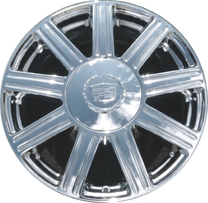 Cadillac DTS 2006-2008 chrome 17x7 aluminum wheels or rims. Hollander part number ALY4602/4620, OEM part number 9595295, 9597470.