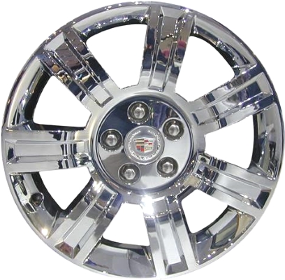 Cadillac DTS 2008-2011 chrome clad 18x7.5 aluminum wheels or rims. Hollander part number ALY4644, OEM part number 9596592.