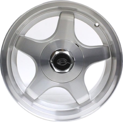 Chevrolet Impala 1994-1996 silver machined 17x8.5 aluminum wheels or rims. Hollander part number ALY5026, OEM part number 12495438, 12360496.