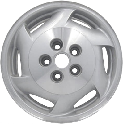 Chevrolet Lumina 1995-2000, Monte Carlo 1995-2000 silver machined 16x6.5 aluminum wheels or rims. Hollander part number 5046, OEM part number 12368868, 12521836.