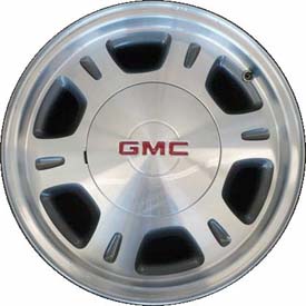 GMC Safari 2003-2005, Sierra 1500 1999-2002, Yukon 1500 2000-2002 charcoal machined 16x7 aluminum wheels or rims. Hollander part number 5077, OEM part number 9592564.