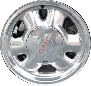 GMC Sierra 1500 1999-2003, Yukon 1500 2000-2003 polished 16x7 aluminum wheels or rims. Hollander part number 5095A80/5080, OEM part number 9594036.