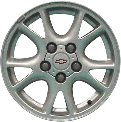 Chevrolet Camaro 2000-2002 powder coat silver 16x8 aluminum wheels or rims. Hollander part number ALY5089U10, OEM part number 9593458, 88892485, 12368972.