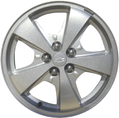 Chevrolet Cavalier 2000-2002 powder coat silver 16x6 aluminum wheels or rims. Hollander part number ALY5093, OEM part number 9593204.