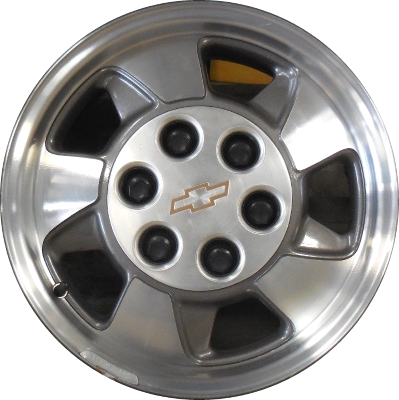 Chevrolet Astro 2003, Avalanche 2002, Suburban 1500 2000-2003, Tahoe 2000-2003 grey machined 16x7 aluminum wheels or rims. Hollander part number 5096U10, OEM part number 12368970.