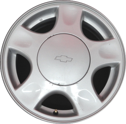 Chevrolet Malibu 2000-2002 powder coat silver 15x6 aluminum wheels or rims. Hollander part number ALY5097, OEM part number 12487564.