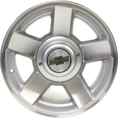 Chevrolet Tahoe 2000 silver machined 16x7 aluminum wheels or rims. Hollander part number ALY5108, OEM part number 9593951.