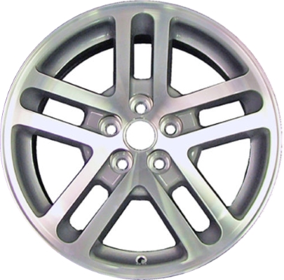 Chevrolet Cavalier 2002-2005 grey machined 16x6 aluminum wheels or rims. Hollander part number ALY5144, OEM part number 9594582.