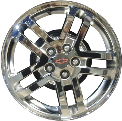 Chevrolet Cavalier 2002-2005 chrome 16x6 aluminum wheels or rims. Hollander part number ALY5145, OEM part number 9595065.