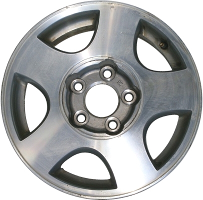 Chevrolet Malibu 2002-2005 grey machined 15x6 aluminum wheels or rims. Hollander part number ALY5148U30, OEM part number 88952516, 88955432.