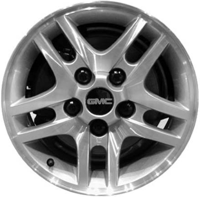 Chevrolet S10 (4x4) 2002-2004, S15 (4x4) 2002-2004, Sonoma (4x4) 2002-2004 silver or charcoal machined 15x7 aluminum wheels or rims. Hollander part number 5157/5159, OEM part number 15169580, 15169579.
