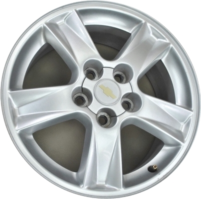 Chevrolet Malibu 2004-2006 powder coat silver 16x6.5 aluminum wheels or rims. Hollander part number ALY5174, OEM part number 9594344.