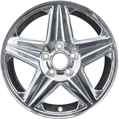 Chevrolet Impala 2004-2005, Monte Carlo 2004-2005 chrome 17x6.5 aluminum wheels or rims. Hollander part number 5187U85/5218, OEM part number 9595546.