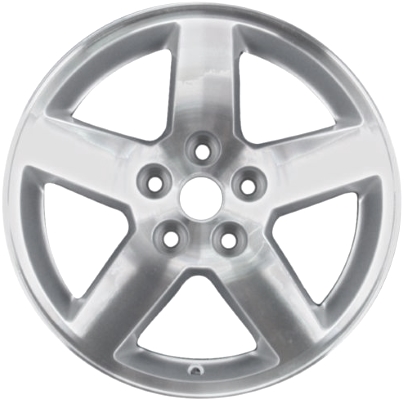 Chevrolet Cobalt 2005-2010, Pontiac G5 2007-2010 silver machined 16x6 aluminum wheels or rims. Hollander part number 5269, OEM part number 9596346.