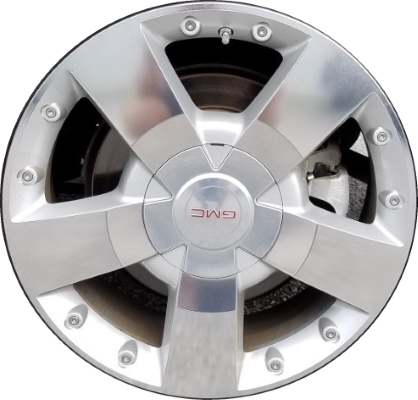 GMC Acadia 2007-2012 silver machined 19x7.5 aluminum wheels or rims. Hollander part number ALY5282U10, OEM part number 9596177.