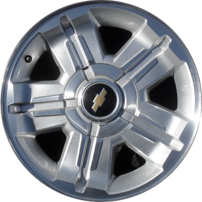Chevrolet Avalanche 1500 2003-2013, Silverado 1500 1999-2013, Suburban 1500 2001-2014, Tahoe 2001-2014 silver machined 18x8 aluminum wheels or rims. Hollander part number 5300, OEM part number 9598055, 9595987.