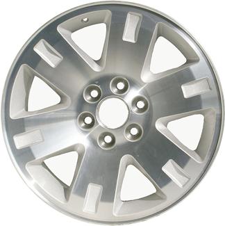 GMC Sierra 1500 2007-2013, Yukon 1500 2007-2014 silver machined 20x8.5 aluminum wheels or rims. Hollander part number 5306U10, OEM part number 9596387.